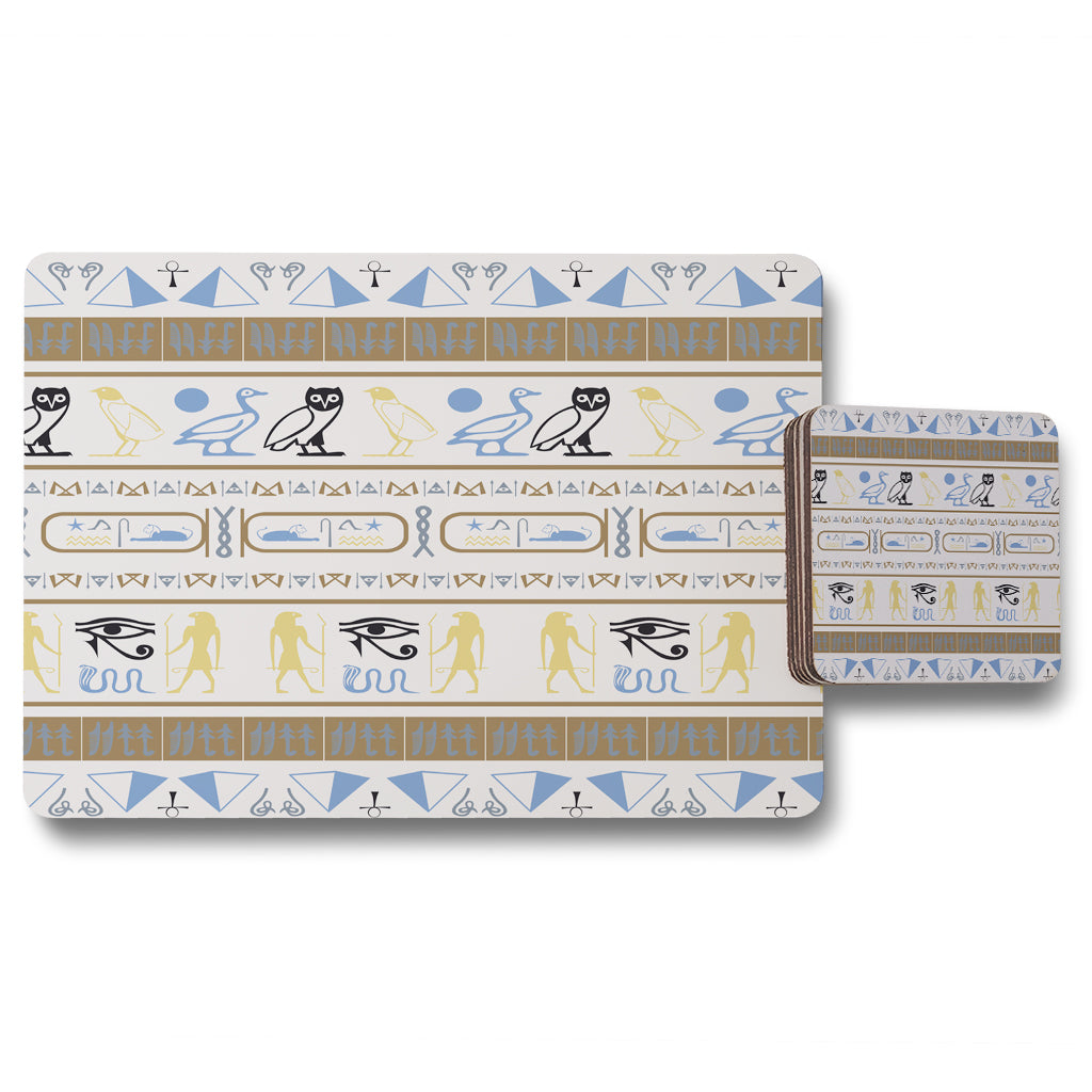 New Product Heiroglyphs (Placemat & Coaster Set)  - Andrew Lee Home and Living