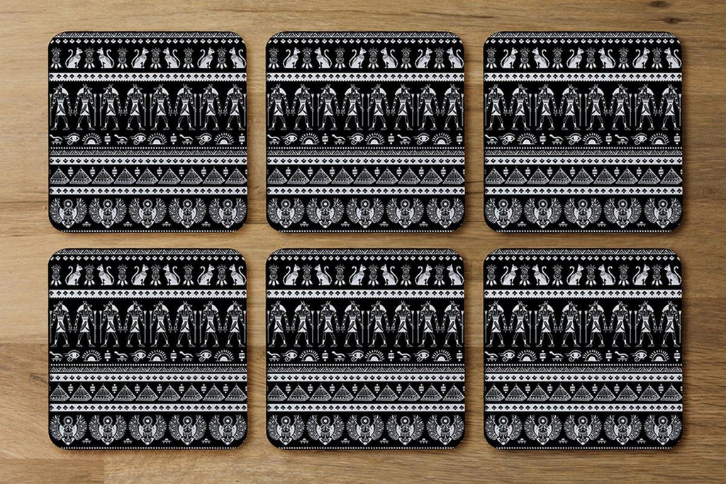 Heiroglyphs on Black (Coaster) - Andrew Lee Home and Living