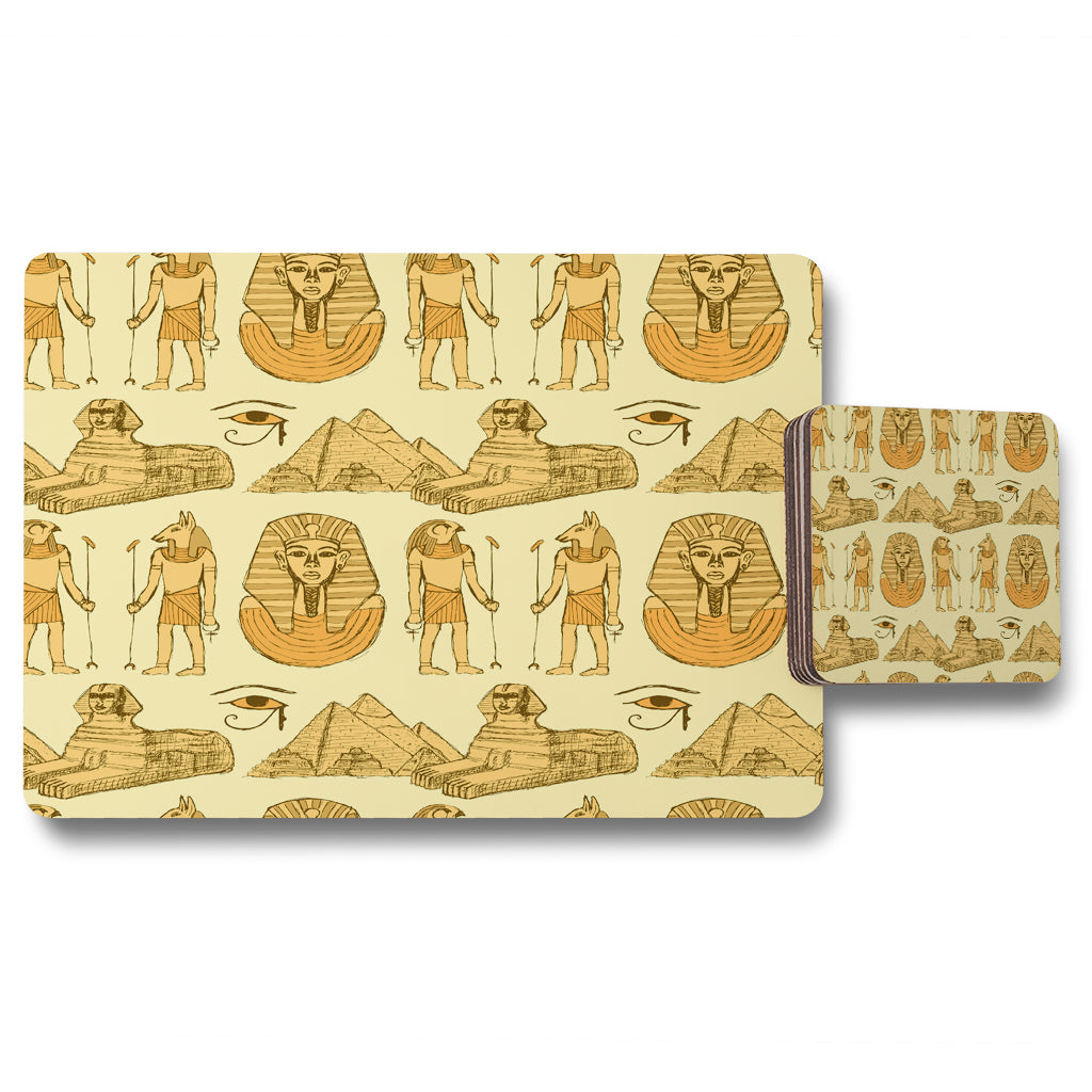 New Product Egyptians & Sphinx (Placemat & Coaster Set)  - Andrew Lee Home and Living