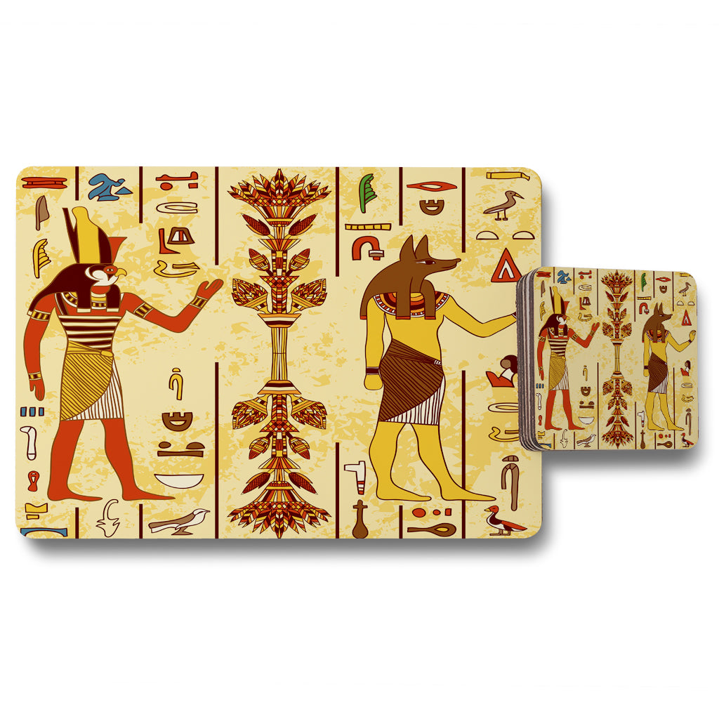 New Product Egyptian Drawings (Placemat & Coaster Set)  - Andrew Lee Home and Living