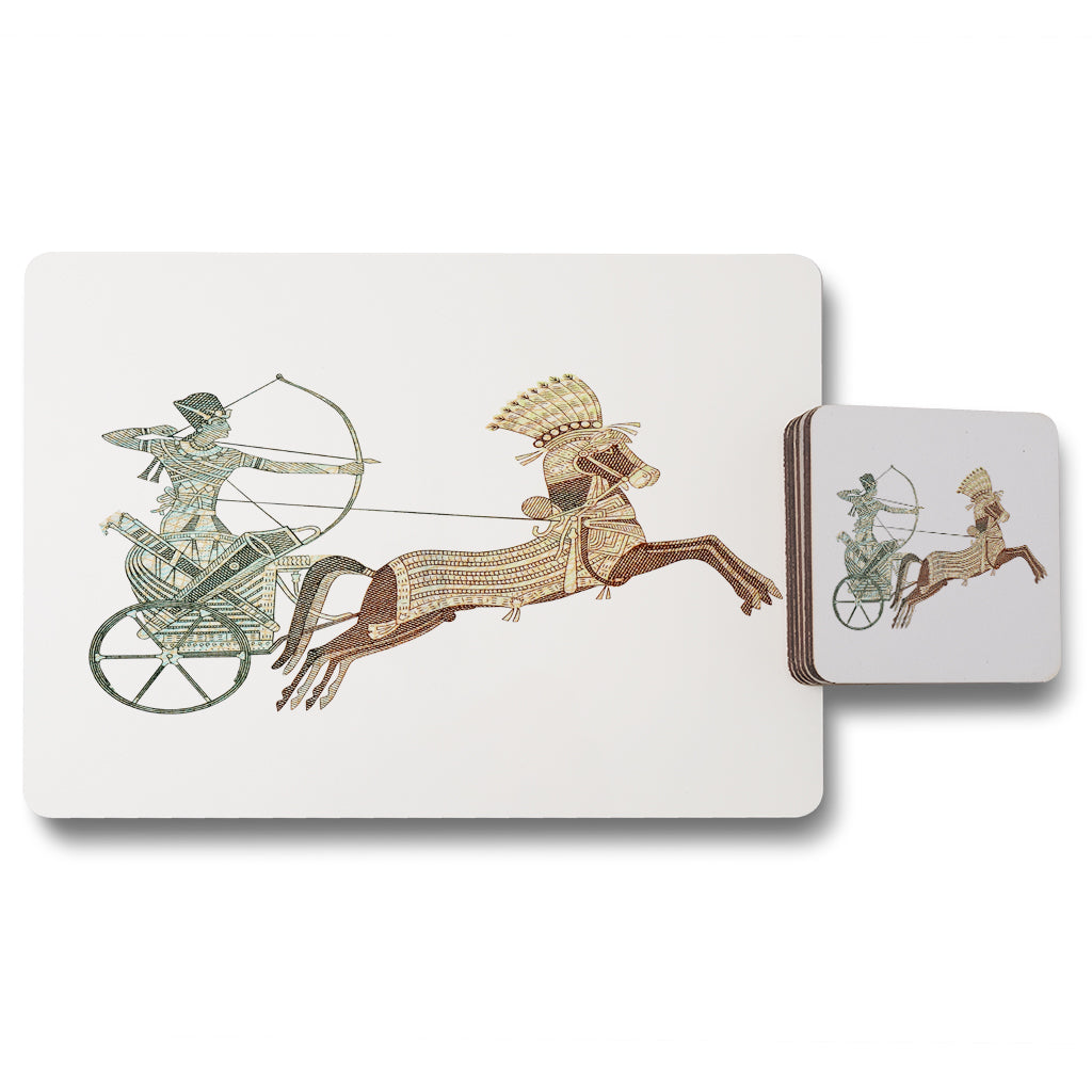 New Product Pharaoh on War Chariot (Placemat & Coaster Set)  - Andrew Lee Home and Living