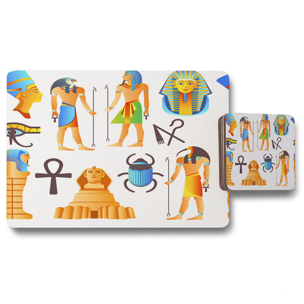 New Product Egyptian Mythological Signs (Placemat & Coaster Set)  - Andrew Lee Home and Living