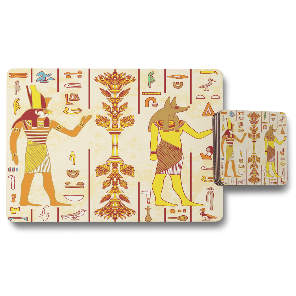 New Product Egyptian Gods & Ancient Egyptian Hieroglyphs (Placemat & Coaster Set)  - Andrew Lee Home and Living