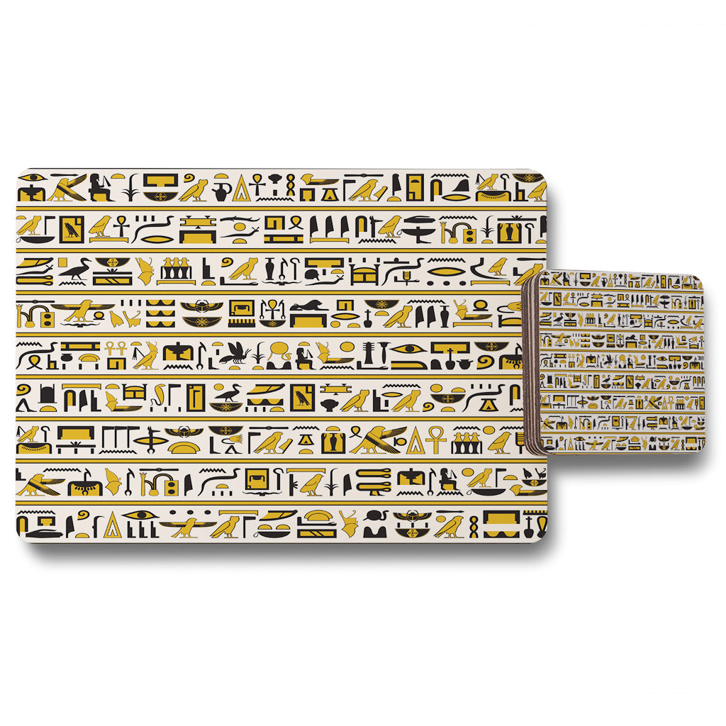 New Product Ancient Egyptian Hieroglyphs (Placemat & Coaster Set)  - Andrew Lee Home and Living