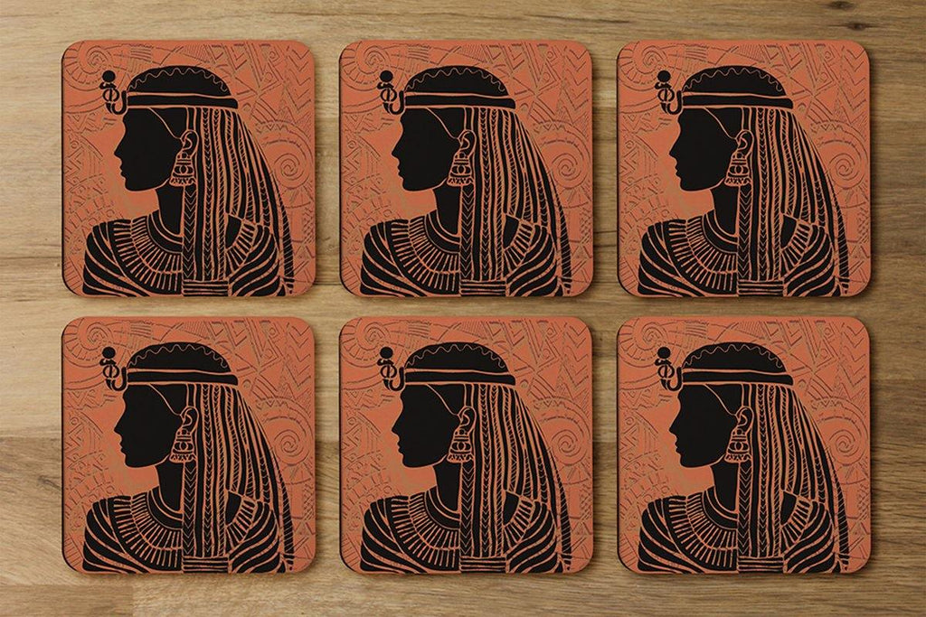 Egyptian Women on Orange (Coaster) - Andrew Lee Home and Living