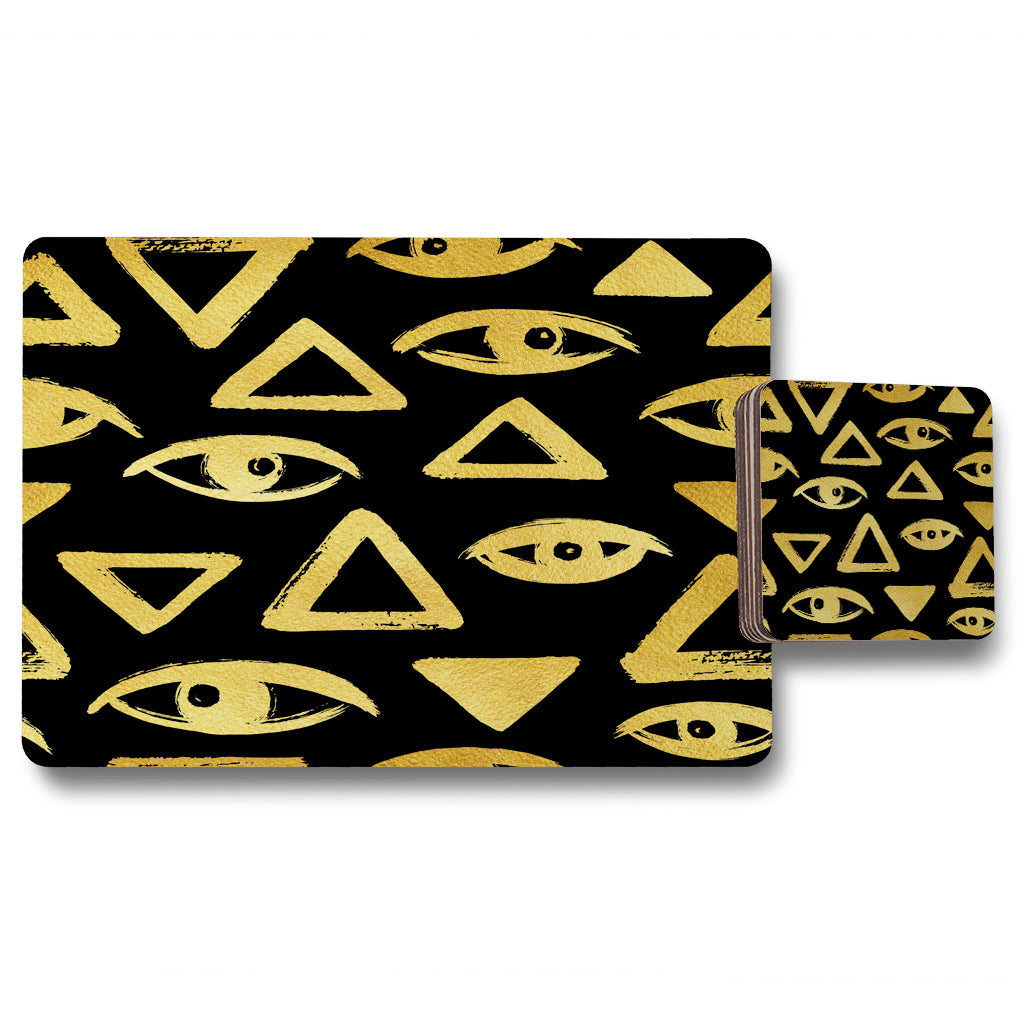 New Product Eyes & Pyramids (Placemat & Coaster Set)  - Andrew Lee Home and Living