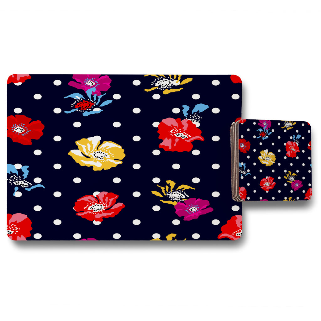 New Product Flowers & Spots (Placemat & Coaster Set)  - Andrew Lee Home and Living