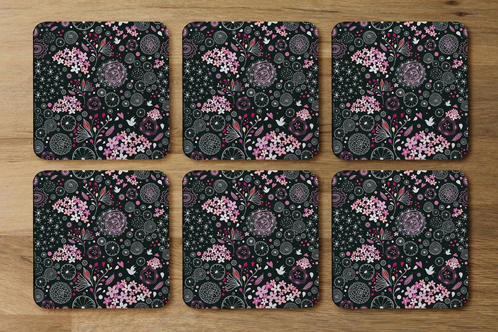 Different Flowers, Shapes & Birds (Coaster) - Andrew Lee Home and Living