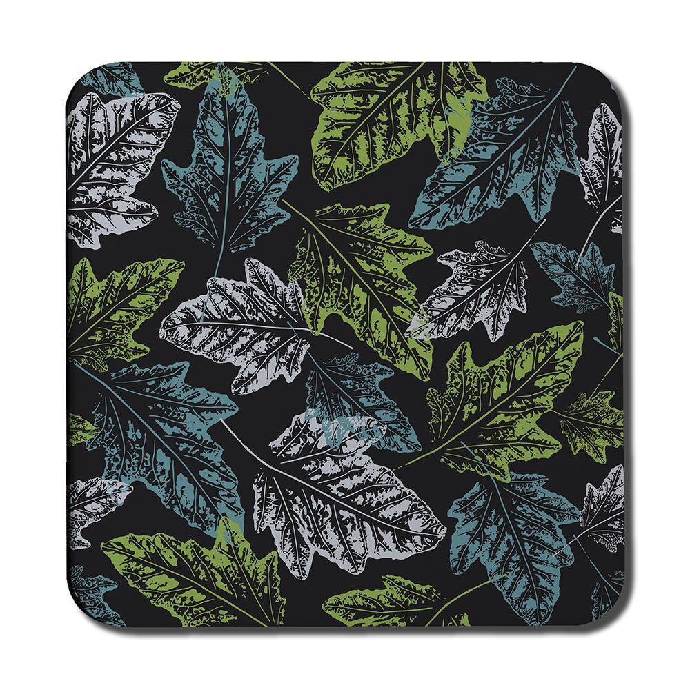 Leaf Print on Dark Background (Coaster) - Andrew Lee Home and Living
