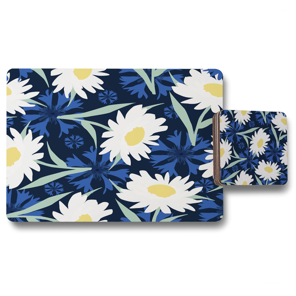 New Product Daisies on Navy (Placemat & Coaster Set)  - Andrew Lee Home and Living