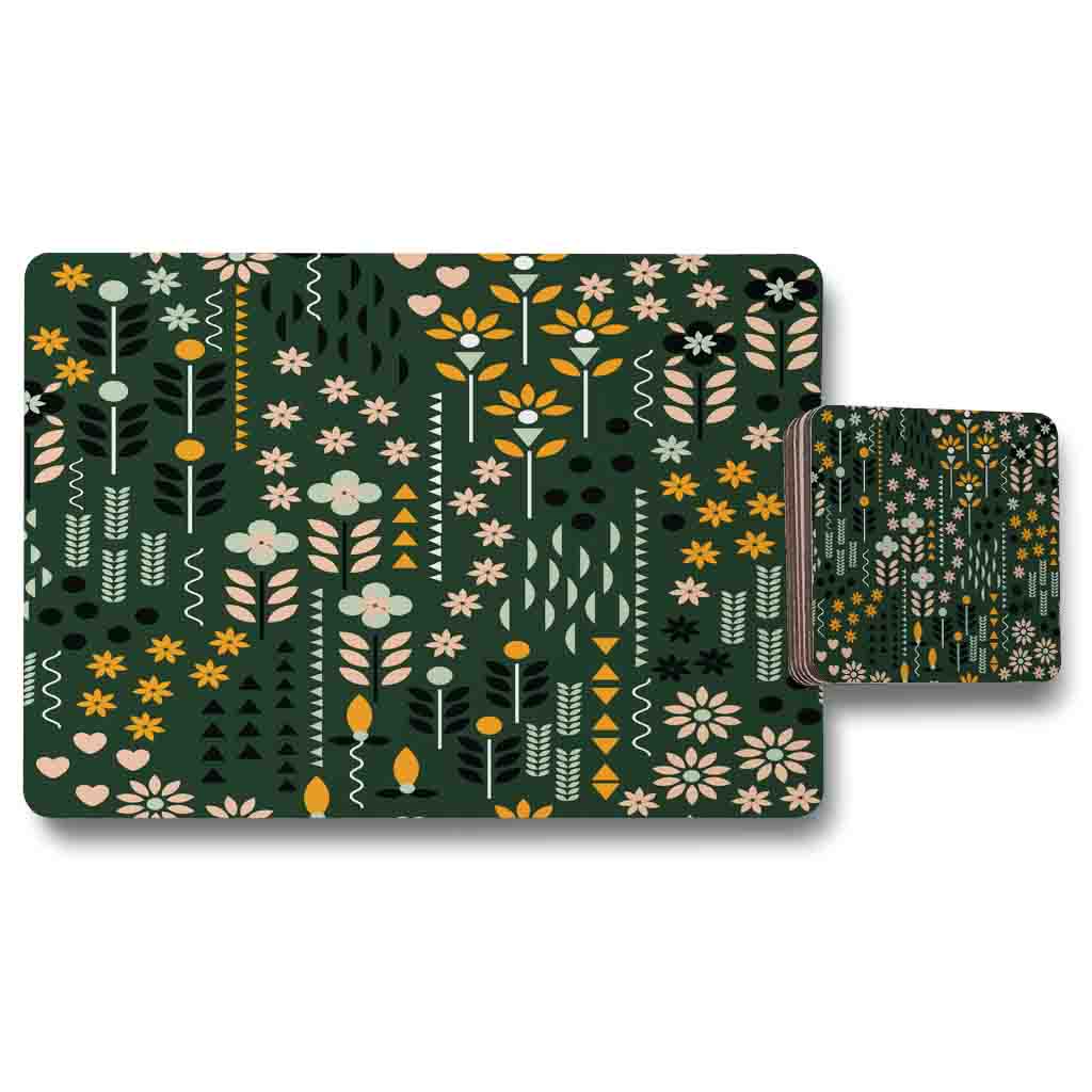 New Product Selection of Flowers Print (Placemat & Coaster Set)  - Andrew Lee Home and Living