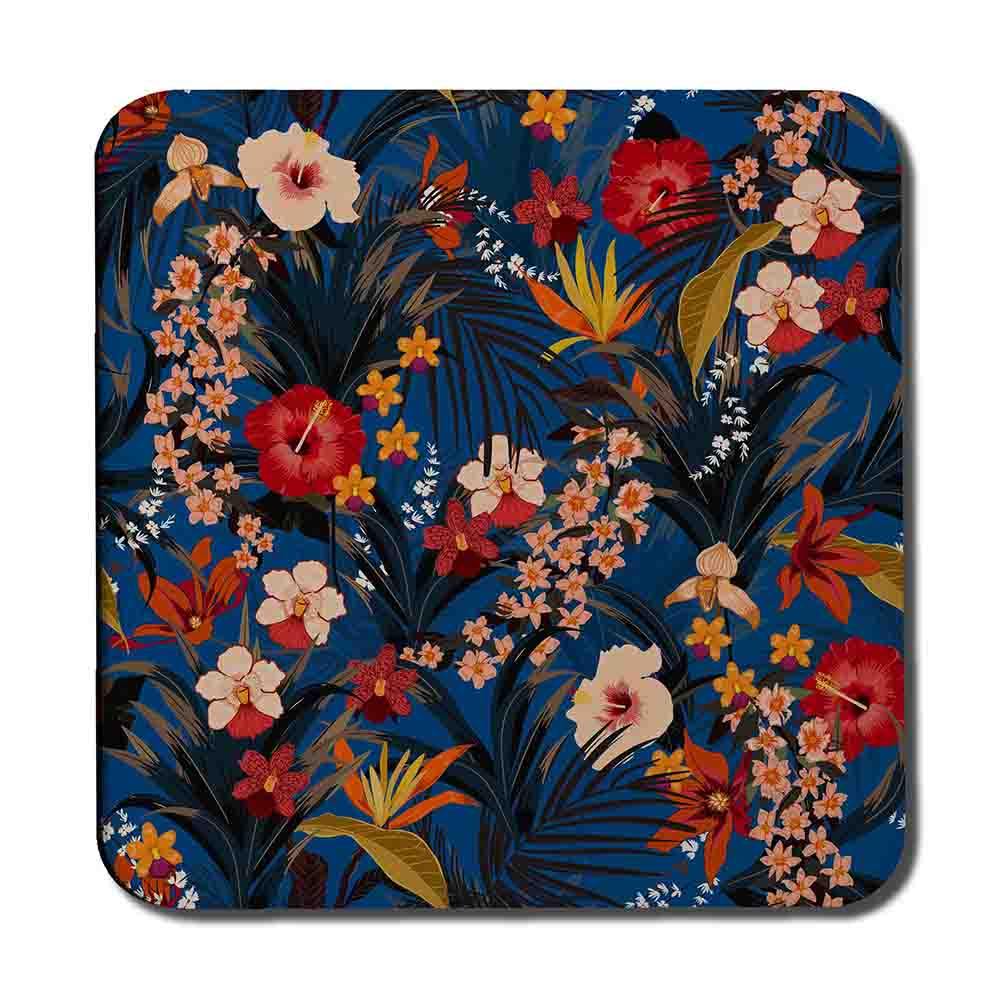 Bright Red & Orange Tropical Flowers & Plants (Coaster) - Andrew Lee Home and Living