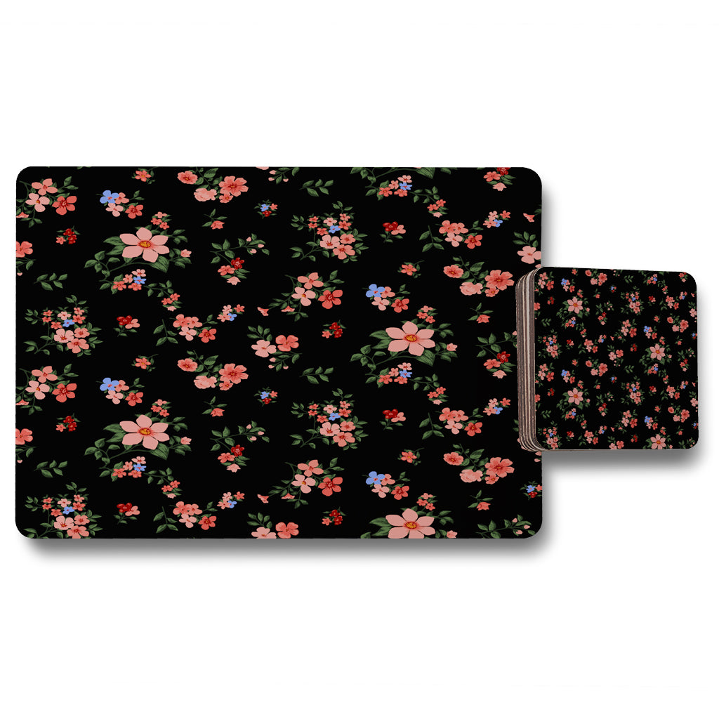 New Product Beautiful Pink Flowers (Placemat & Coaster Set)  - Andrew Lee Home and Living