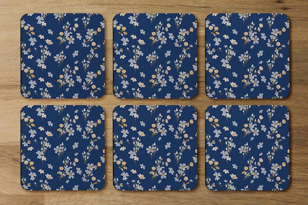 Blue & Yellow Bunches (Coaster) - Andrew Lee Home and Living
