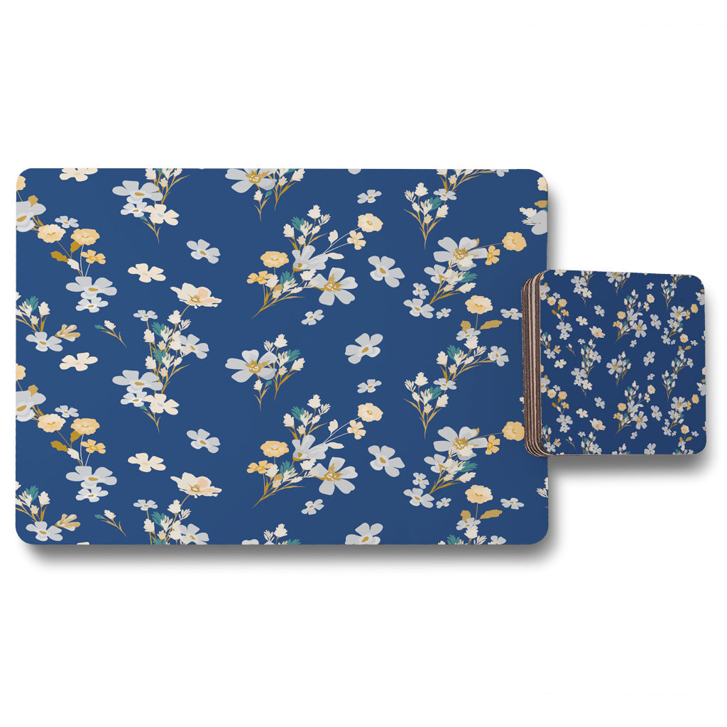 New Product Blue & Yellow Bunches (Placemat & Coaster Set)  - Andrew Lee Home and Living