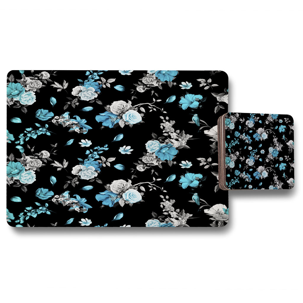 New Product Blue Roses (Placemat & Coaster Set)  - Andrew Lee Home and Living