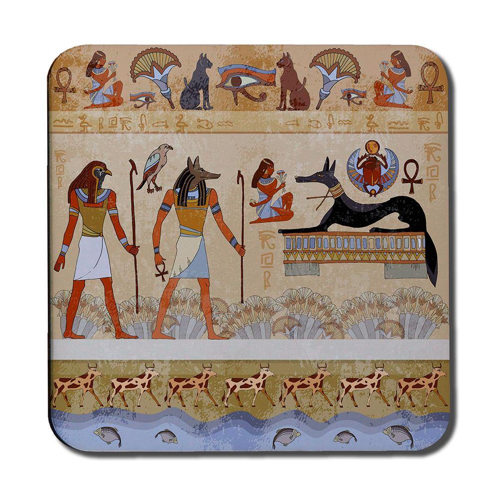 Egyptian Mythelogical Drawings (Coaster) - Andrew Lee Home and Living