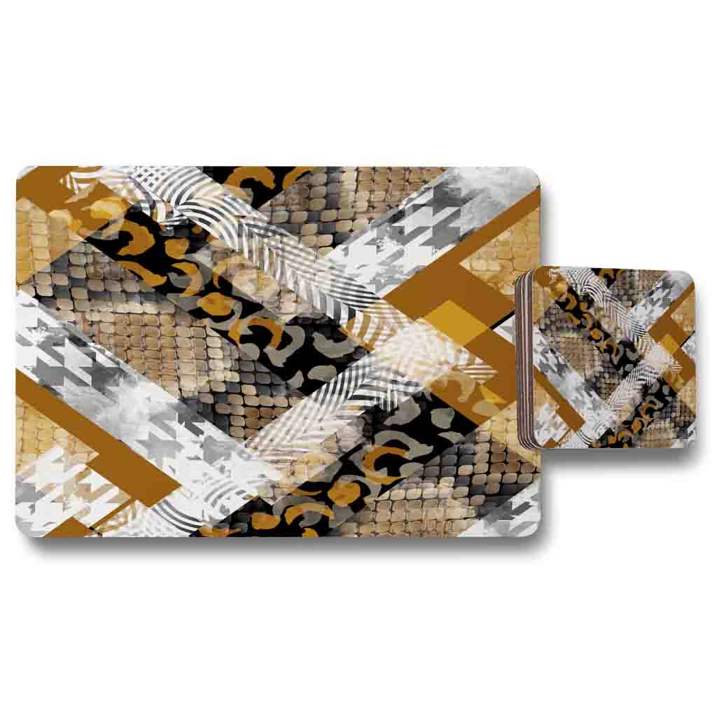 New Product Geometric Snake Skin & Patterns (Placemat & Coaster Set)  - Andrew Lee Home and Living