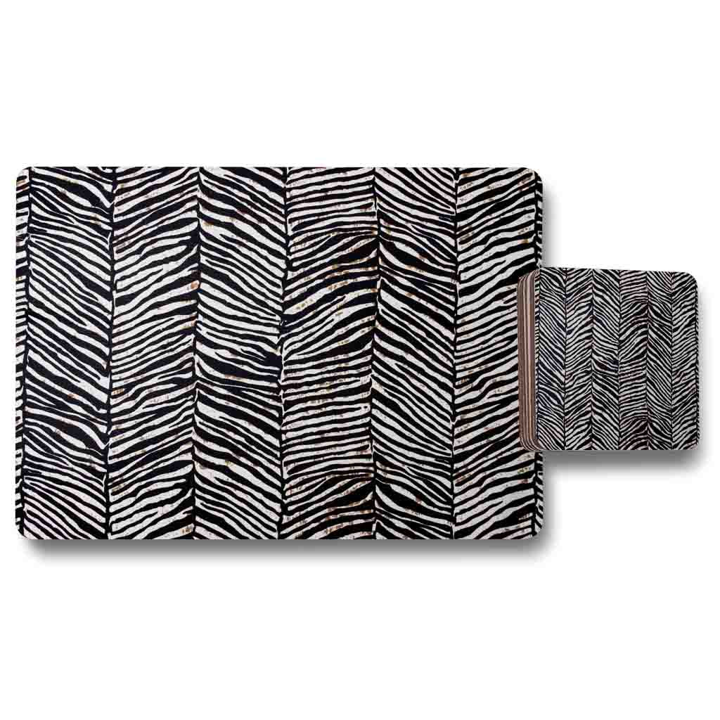 New Product Zebra Grunge Print (Placemat & Coaster Set)  - Andrew Lee Home and Living