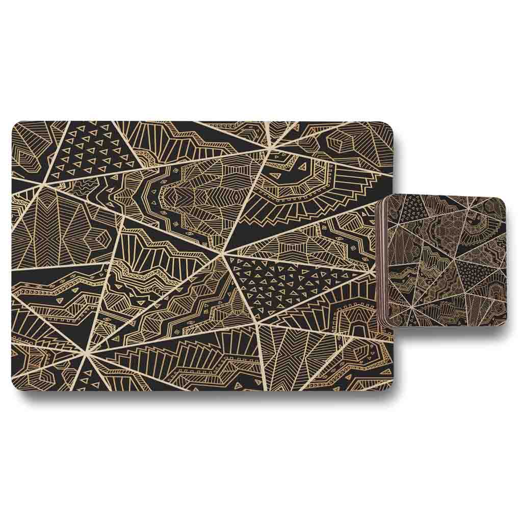 New Product Geometric Triangles with Patterns (Placemat & Coaster Set)  - Andrew Lee Home and Living