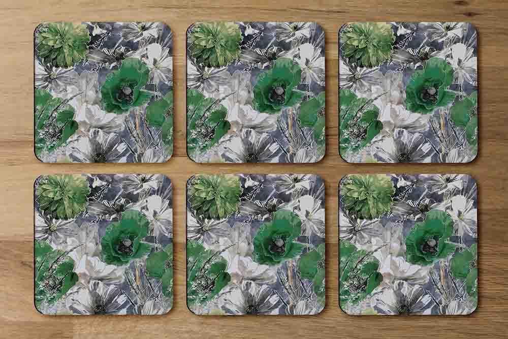 Green Flowers (Coaster) - Andrew Lee Home and Living