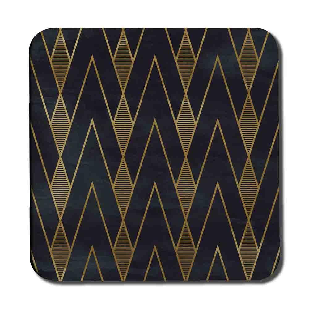 Gold Geometreic Lines (Coaster) - Andrew Lee Home and Living