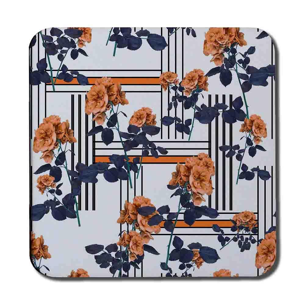 Geometric Lines & Flowers (Coaster) - Andrew Lee Home and Living