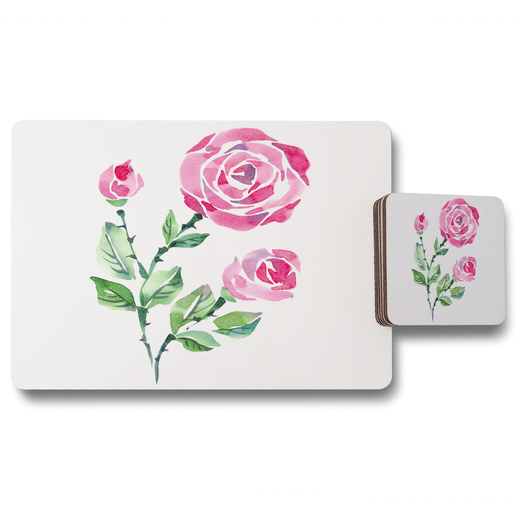 New Product Rose Print (Placemat & Coaster Set)  - Andrew Lee Home and Living