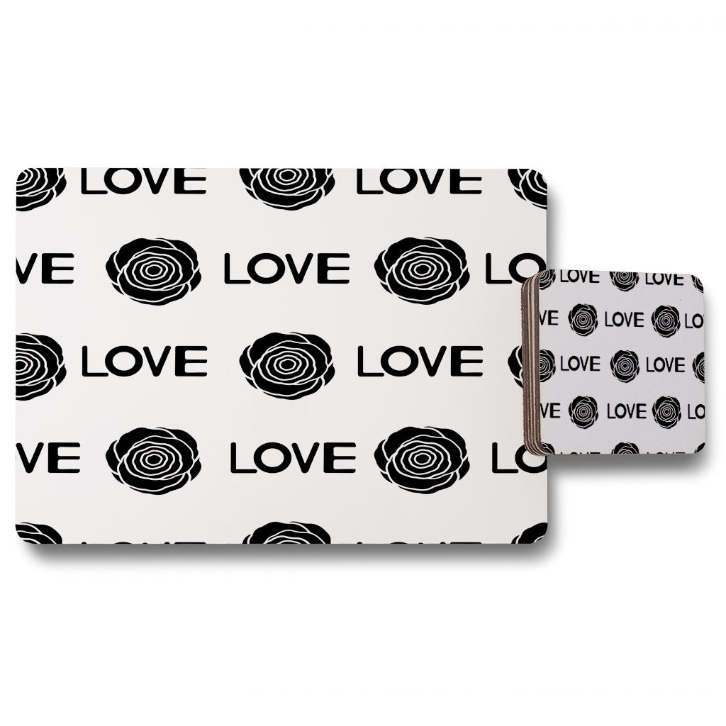 New Product Rose & Love Print (Placemat & Coaster Set)  - Andrew Lee Home and Living