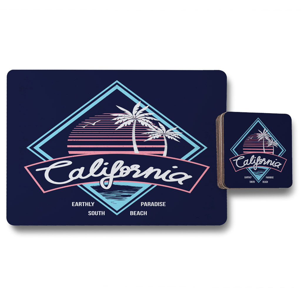 New Product Neon California (Placemat & Coaster Set)  - Andrew Lee Home and Living