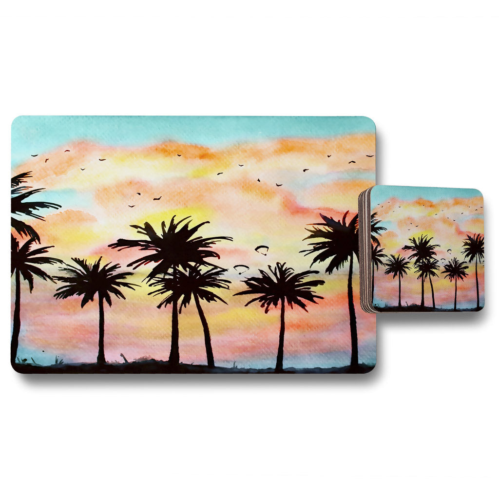 New Product Palm Trees at Sunset (Placemat & Coaster Set)  - Andrew Lee Home and Living