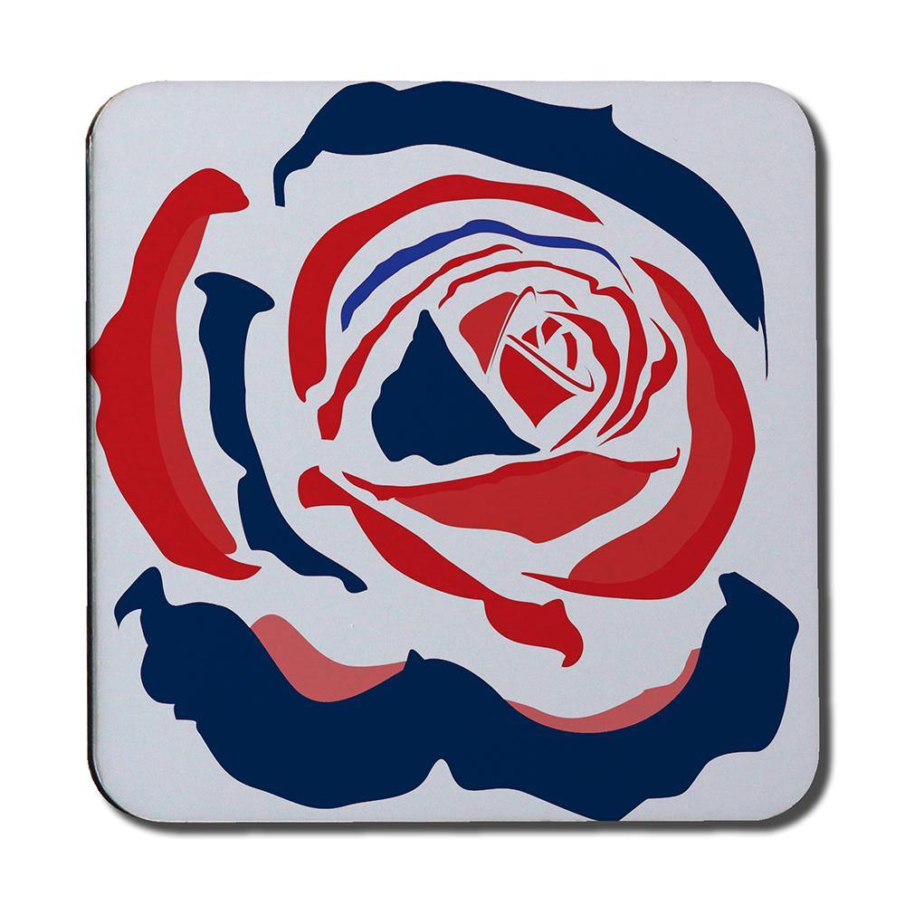 Red & Blue Rose Print (Coaster) - Andrew Lee Home and Living