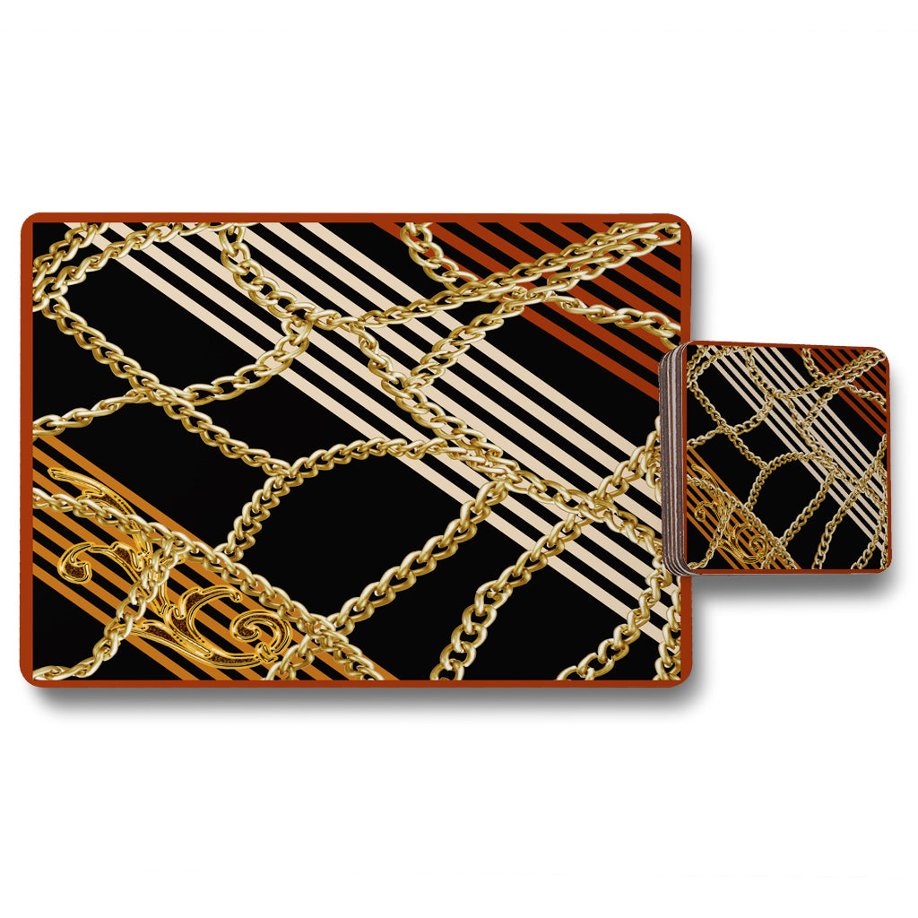 New Product Chains & Stripes (Placemat & Coaster Set)  - Andrew Lee Home and Living