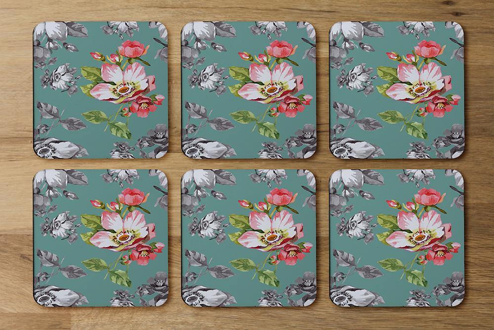 Bright Flower on Green (Coaster) - Andrew Lee Home and Living
