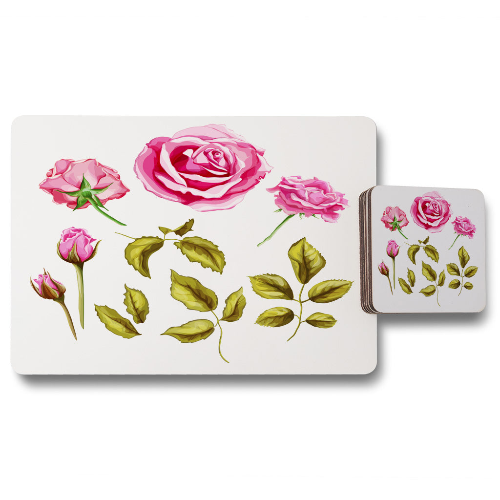 New Product Roses & Leaves (Placemat & Coaster Set)  - Andrew Lee Home and Living