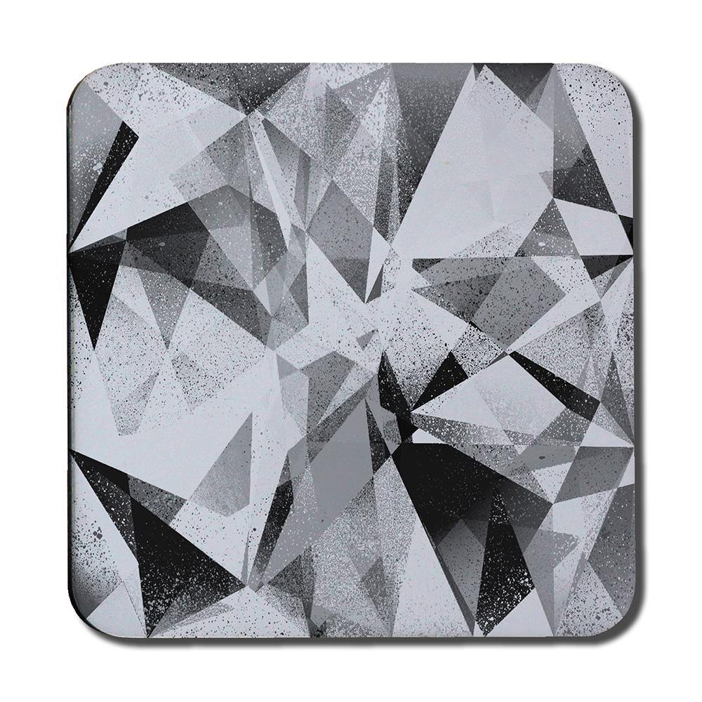 Black & White Geometric Grunge Pattern (Coaster) - Andrew Lee Home and Living