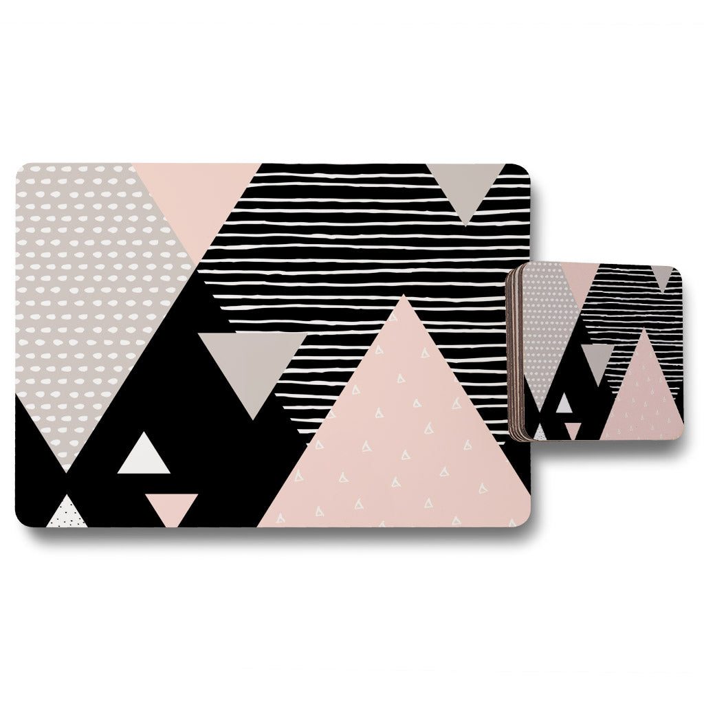 New Product Triangle Geometrics (Placemat & Coaster Set)  - Andrew Lee Home and Living