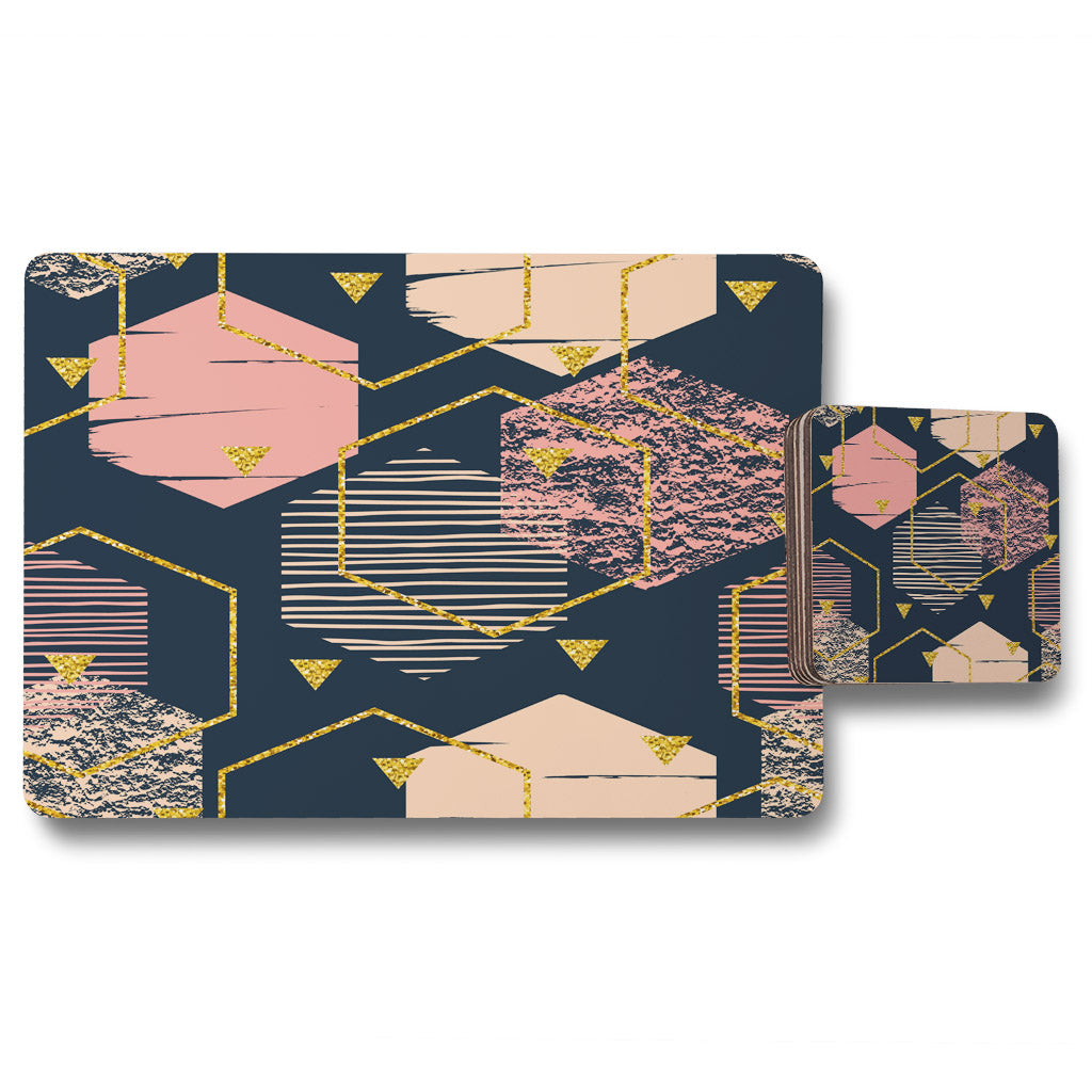 New Product Hexagons (Placemat & Coaster Set)  - Andrew Lee Home and Living