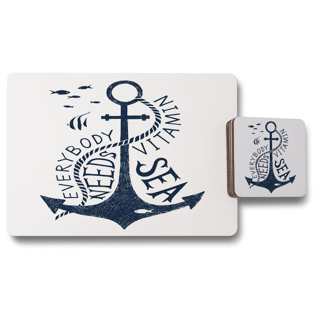 New Product Everybody Needs Vitamin Sea (Placemat & Coaster Set)  - Andrew Lee Home and Living