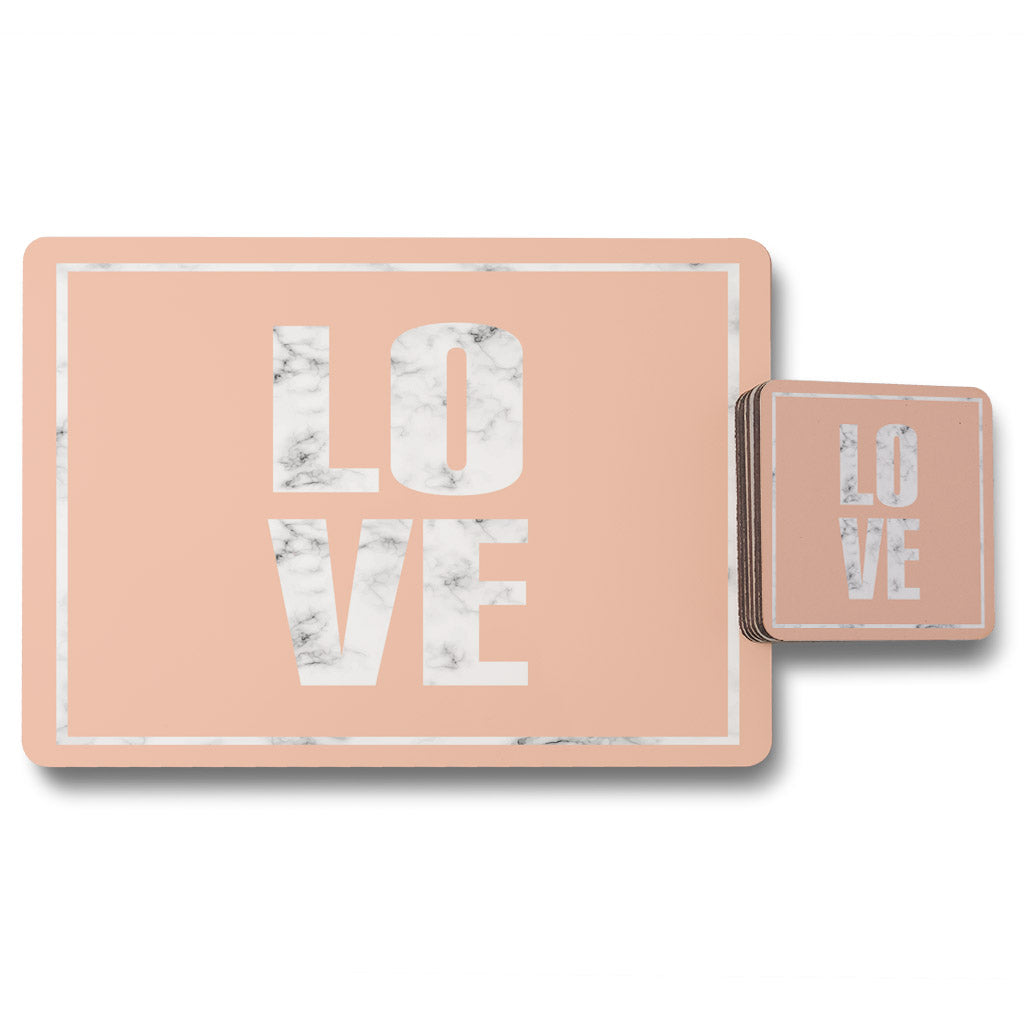 New Product Love Marble (Placemat & Coaster Set)  - Andrew Lee Home and Living