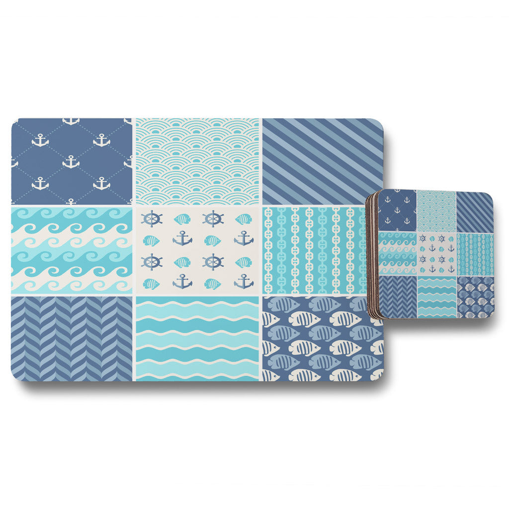 New Product Nautical Tiles (Placemat & Coaster Set)  - Andrew Lee Home and Living