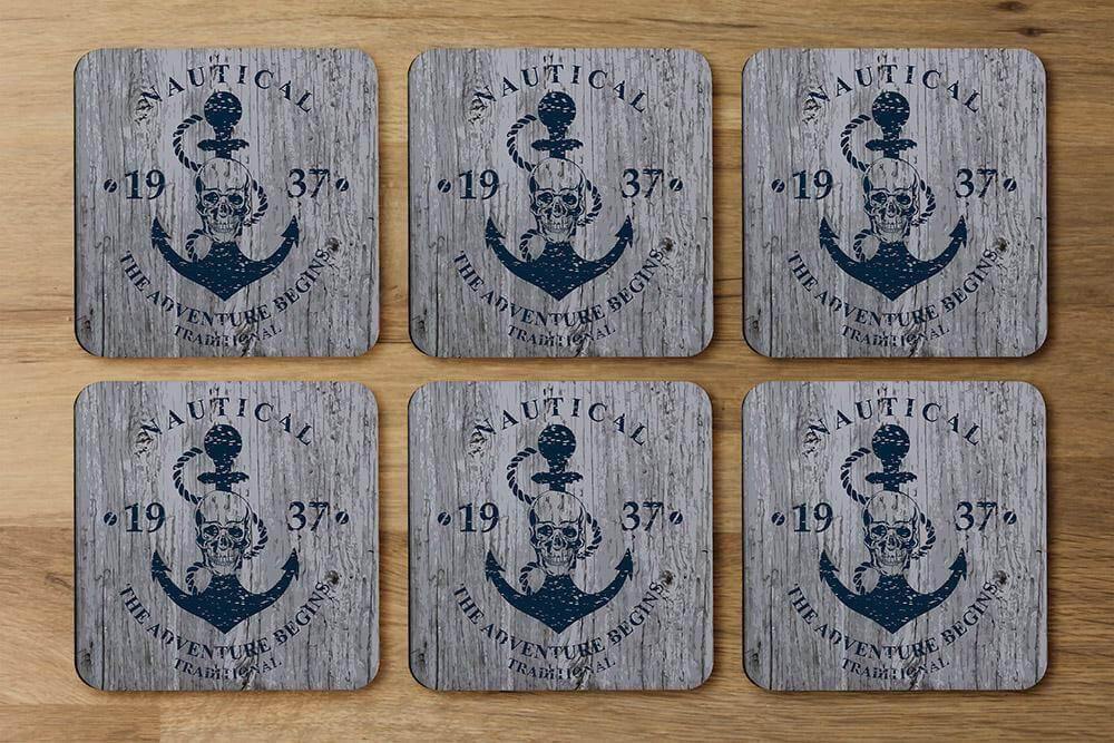 Anchor Print on Wood (Coaster) - Andrew Lee Home and Living