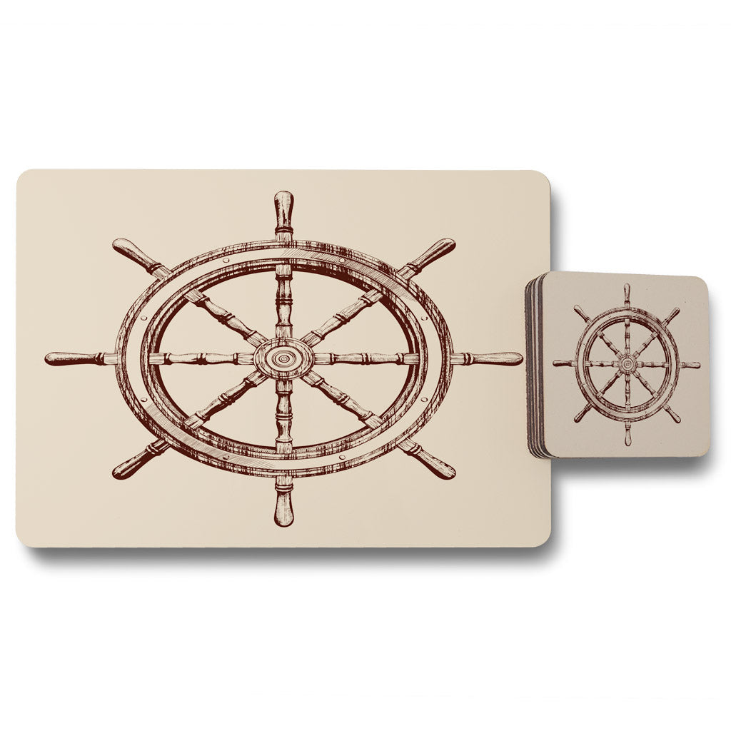 New Product Ship Wheel (Placemat & Coaster Set)  - Andrew Lee Home and Living
