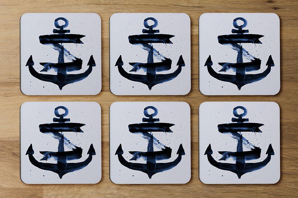 Watercolour Anchor (Coaster) - Andrew Lee Home and Living