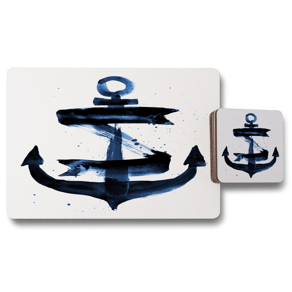 New Product Watercolour Anchor (Placemat & Coaster Set)  - Andrew Lee Home and Living