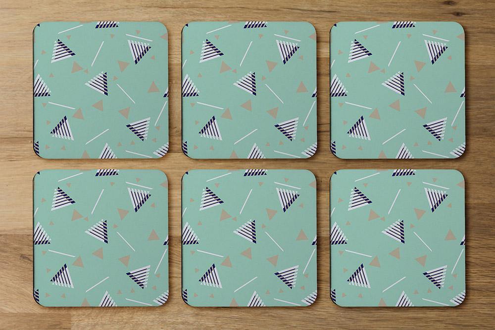 Geometric Triangle Stripes (Coaster) - Andrew Lee Home and Living
