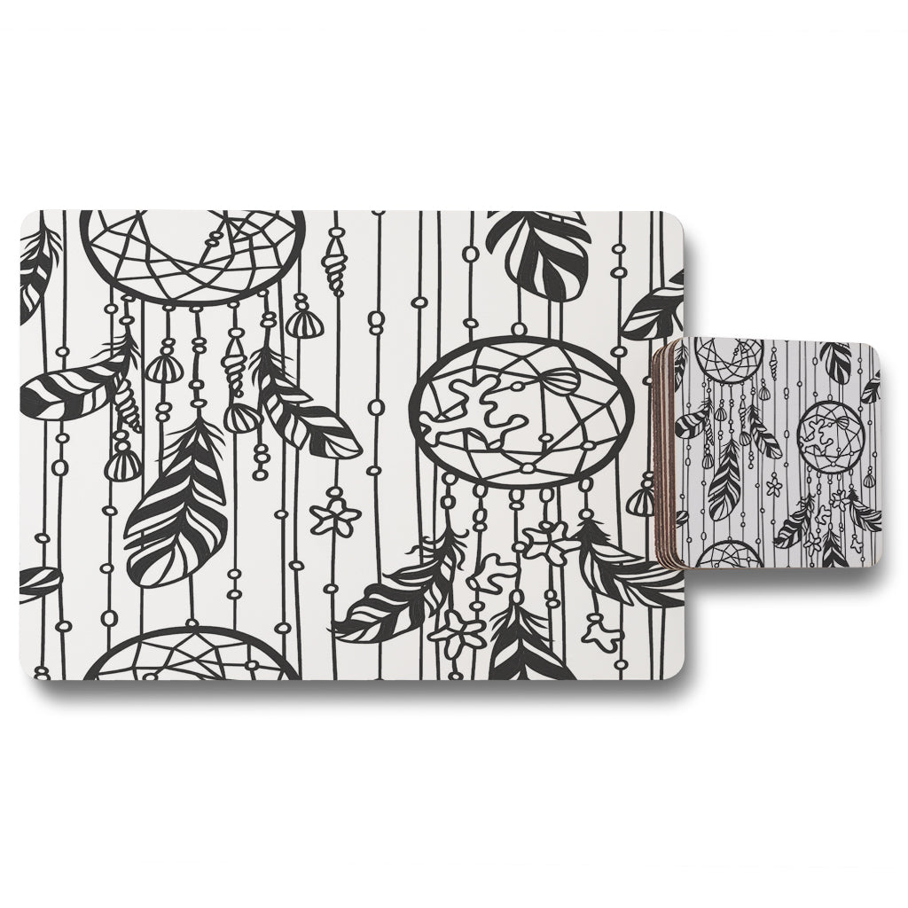 New Product Black contour (Placemat & Coaster Set)  - Andrew Lee Home and Living