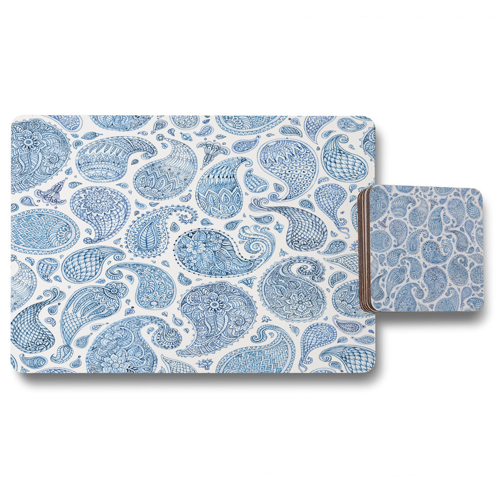 New Product Blue and White Bo Ho world (Placemat & Coaster Set)  - Andrew Lee Home and Living