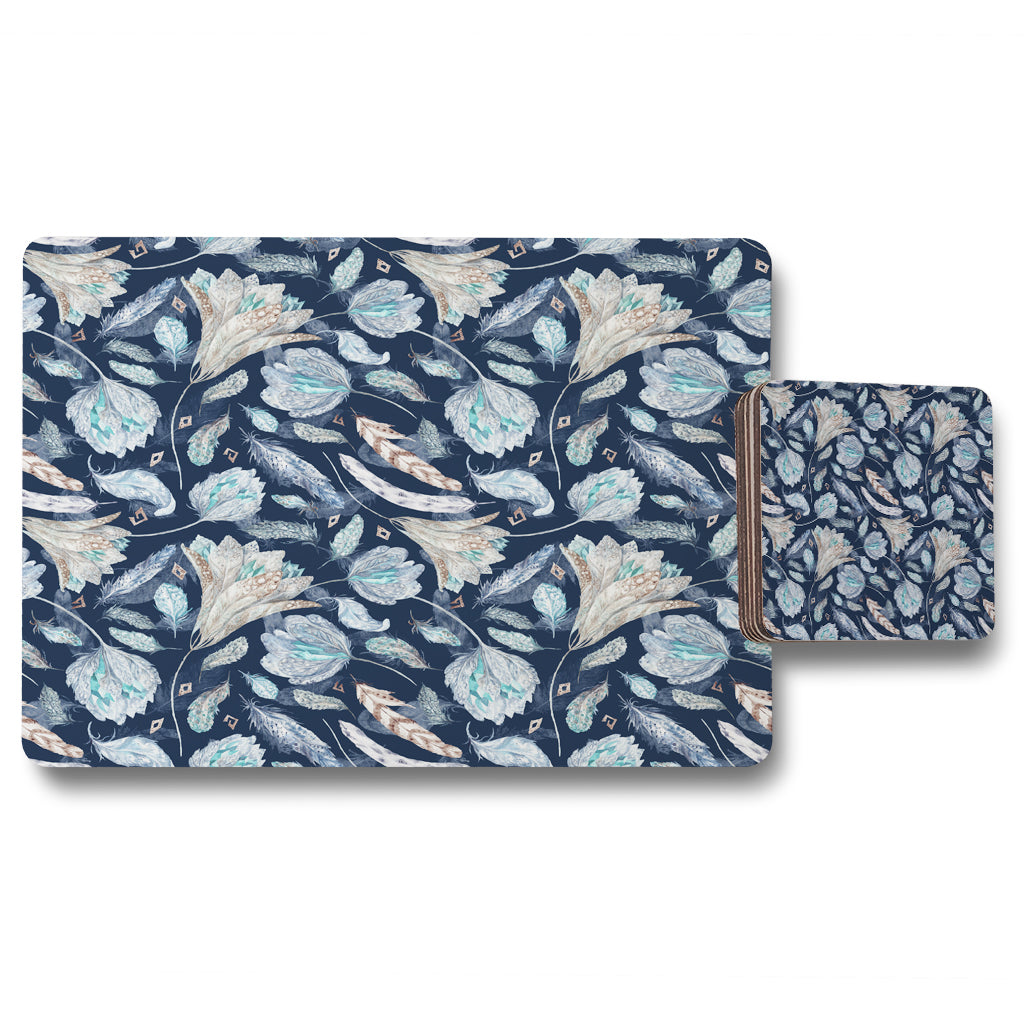 New Product Boho Chic Indigo Pattern (Placemat & Coaster Set)  - Andrew Lee Home and Living