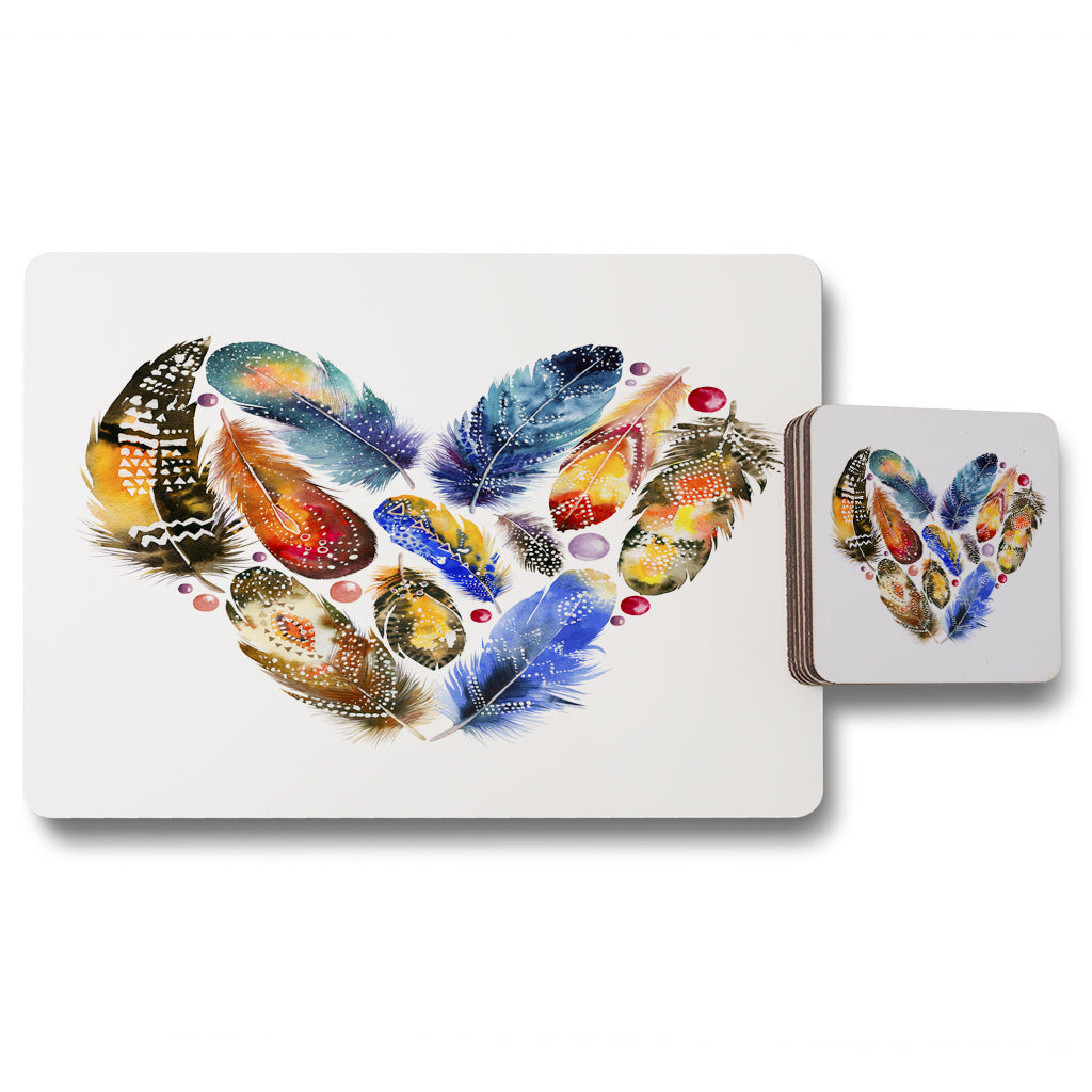 New Product Boho tribal heart (Placemat & Coaster Set)  - Andrew Lee Home and Living